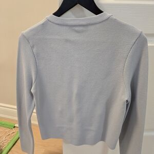 Zara Light Blue Knit Cardigan with Gold Button